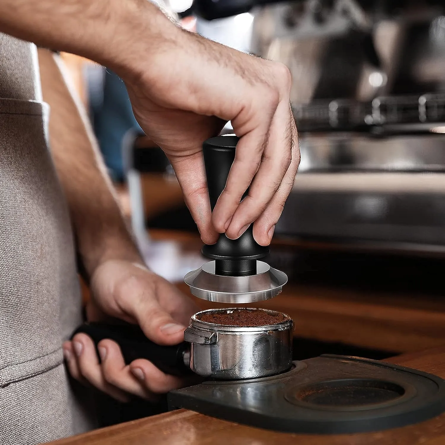 53mm Calibrated Espresso Coffee Tamper with Spring Loaded