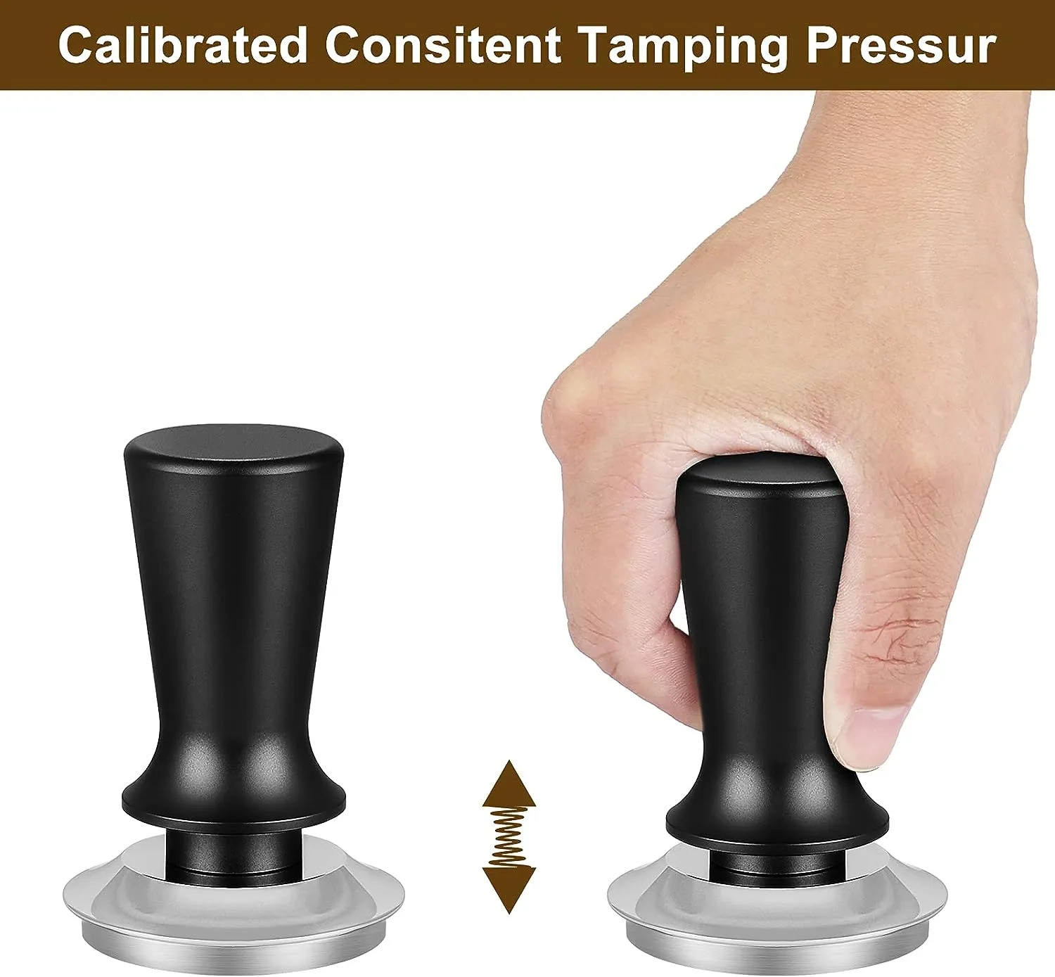 53mm Calibrated Espresso Coffee Tamper with Spring Loaded