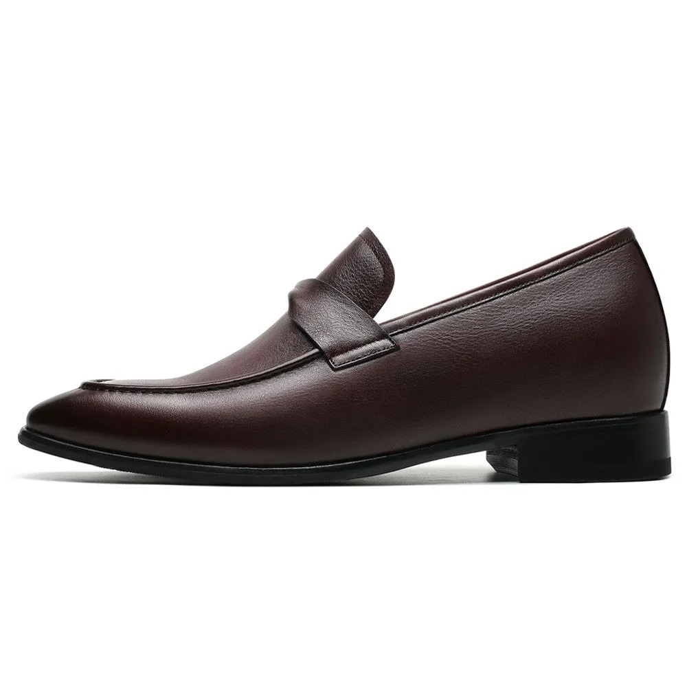 7CM / 2.76 Inches CMR CHAMARIPA  Burgundy Elevated Loafers - Add 2.76 Inches to Your Height