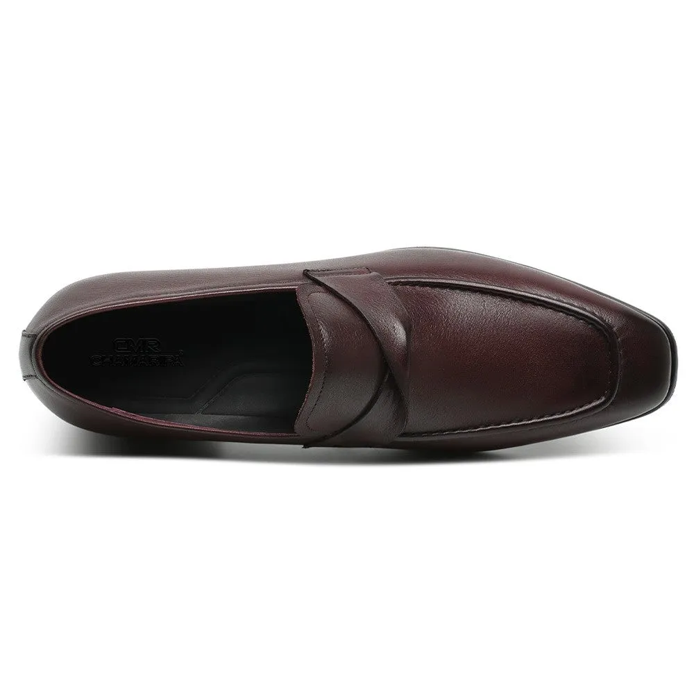 7CM / 2.76 Inches CMR CHAMARIPA  Burgundy Elevated Loafers - Add 2.76 Inches to Your Height