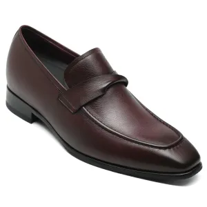 7CM / 2.76 Inches CMR CHAMARIPA  Burgundy Elevated Loafers - Add 2.76 Inches to Your Height
