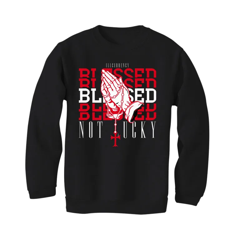 Air Jordan 8 “Playoffs” Black T-Shirt (Blessed not lucky)
