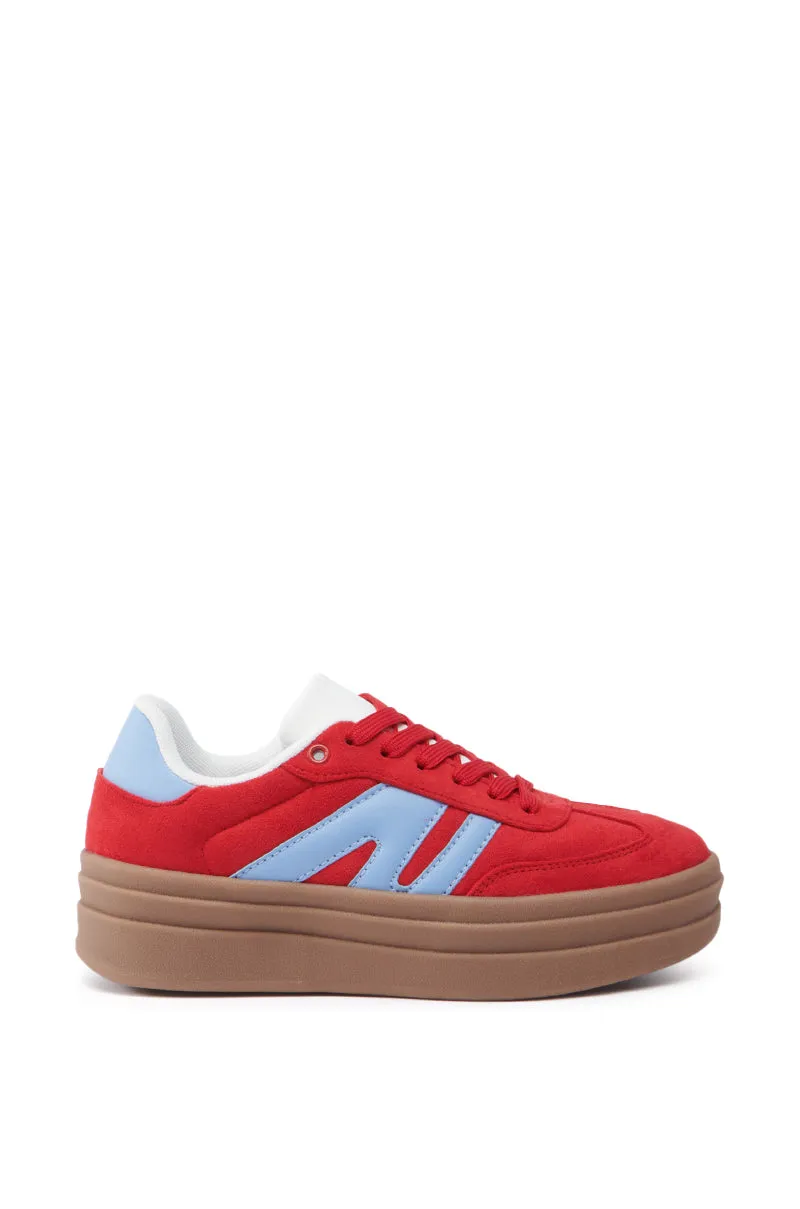AZALEA WANG JUMBALAYA RED PLATFORM SNEAKER