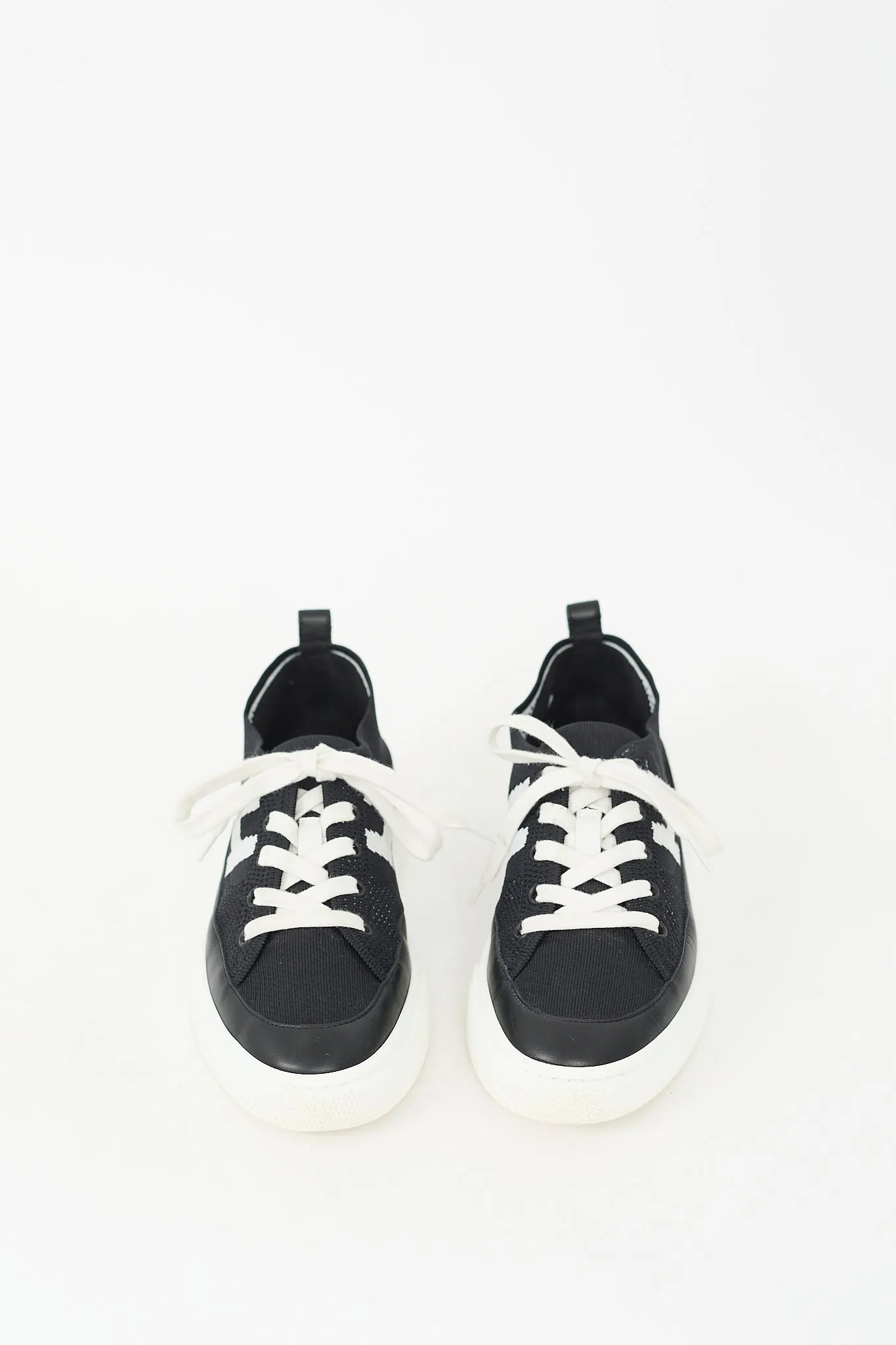 Black & White Knit Deep Sneaker