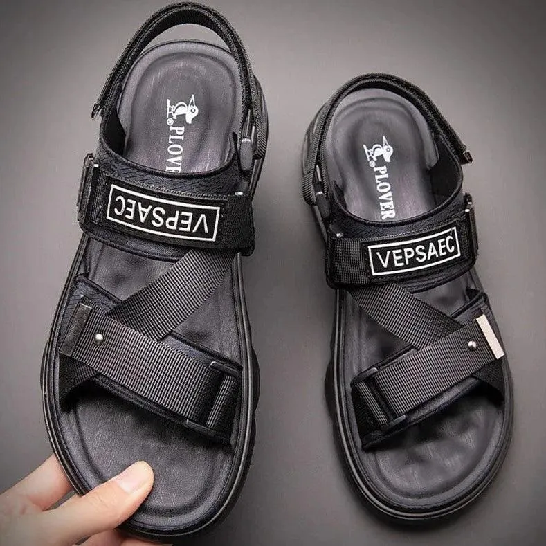Black Flat Breathable Sandals - KA4611 Men's Casual Shoes