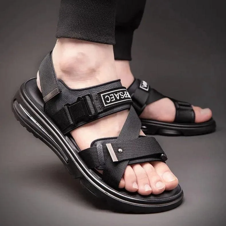 Black Flat Breathable Sandals - KA4611 Men's Casual Shoes