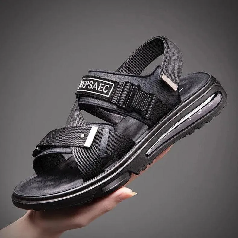 Black Flat Breathable Sandals - KA4611 Men's Casual Shoes