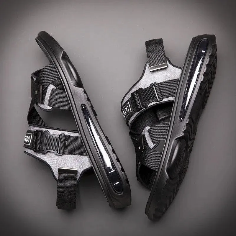 Black Flat Breathable Sandals - KA4611 Men's Casual Shoes
