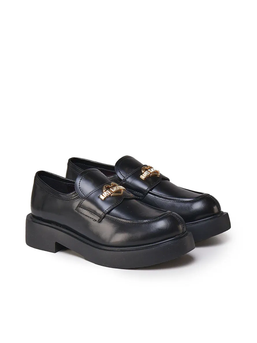 Black Leather City Loafers