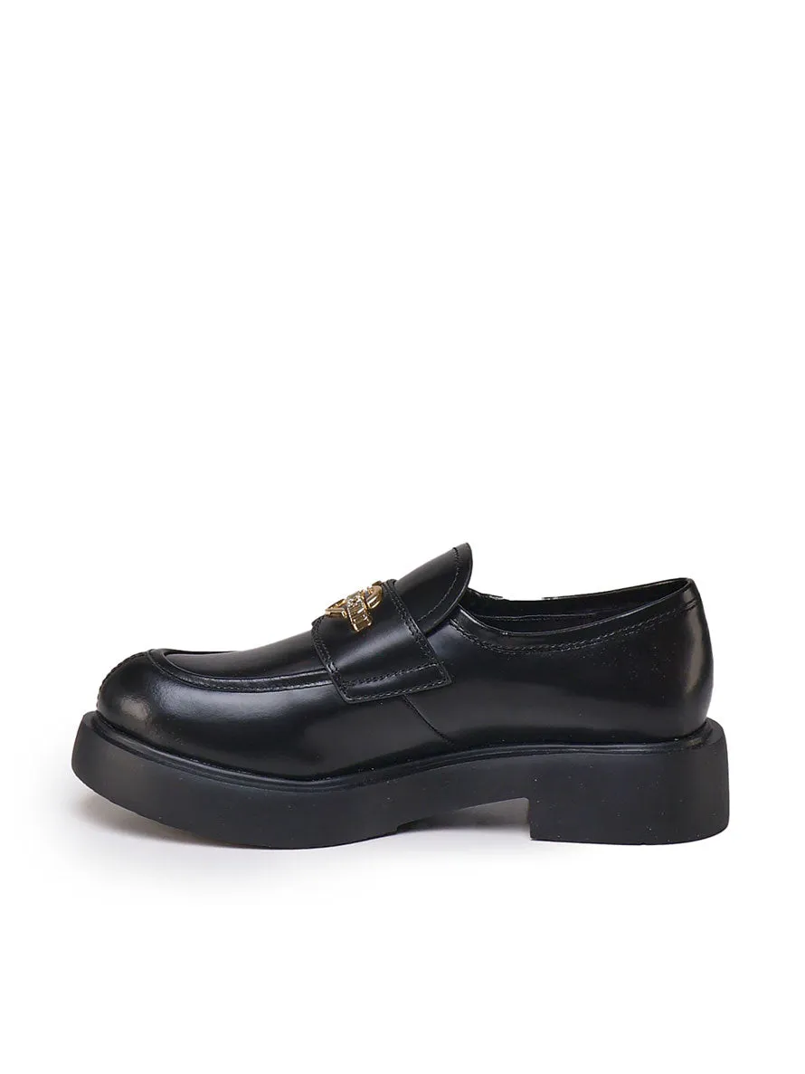 Black Leather City Loafers