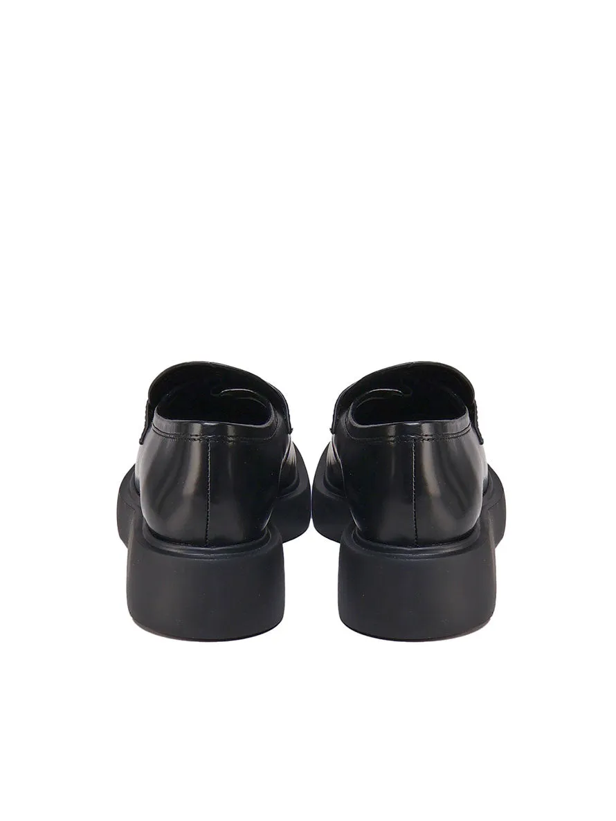 Black Leather City Loafers