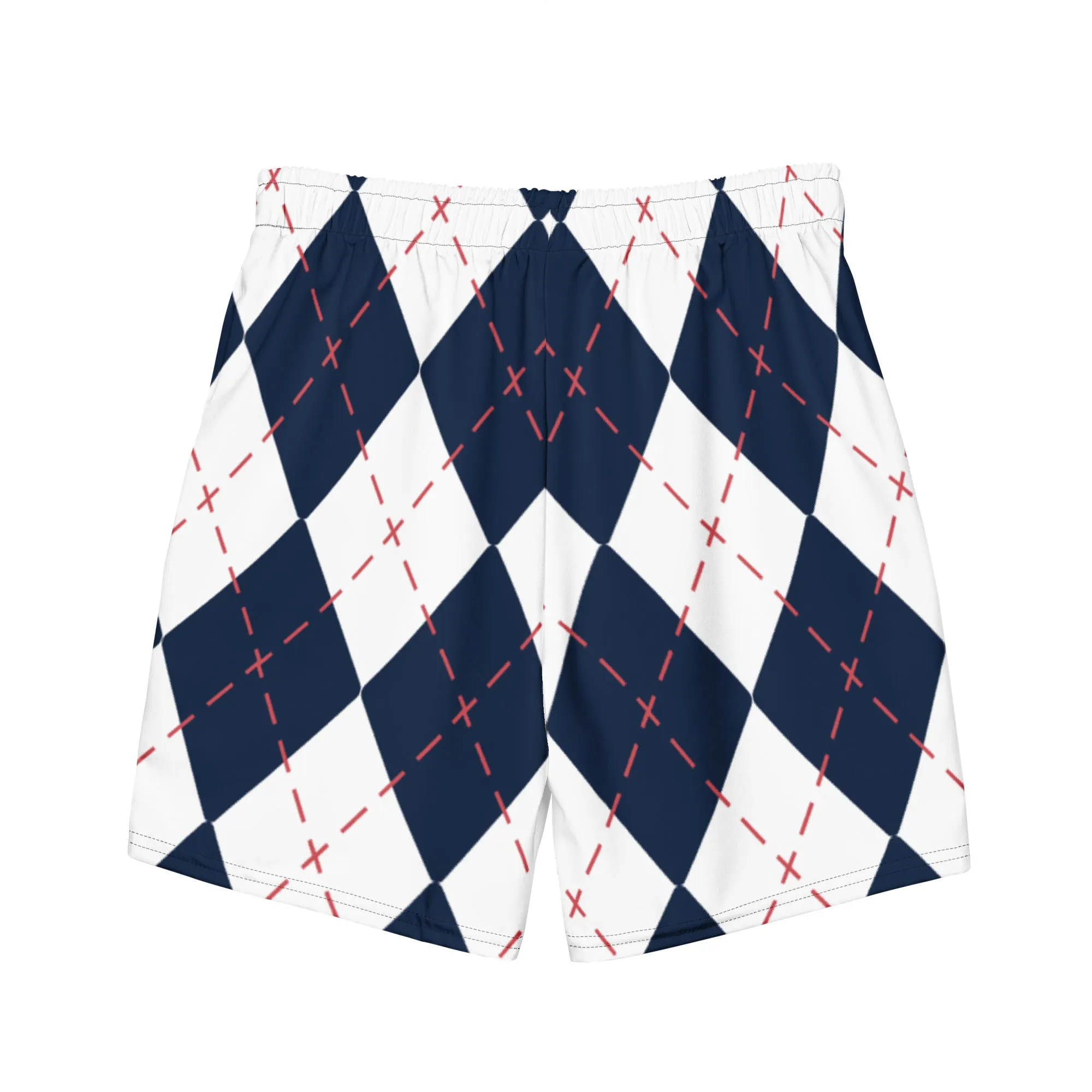 Blue Plaid Print Men's Swimwear, Tartan Plaid Scottish Style Print Cute Quick Drying Comfortable Swim Trunks For Men - Made in USA/EU/MX