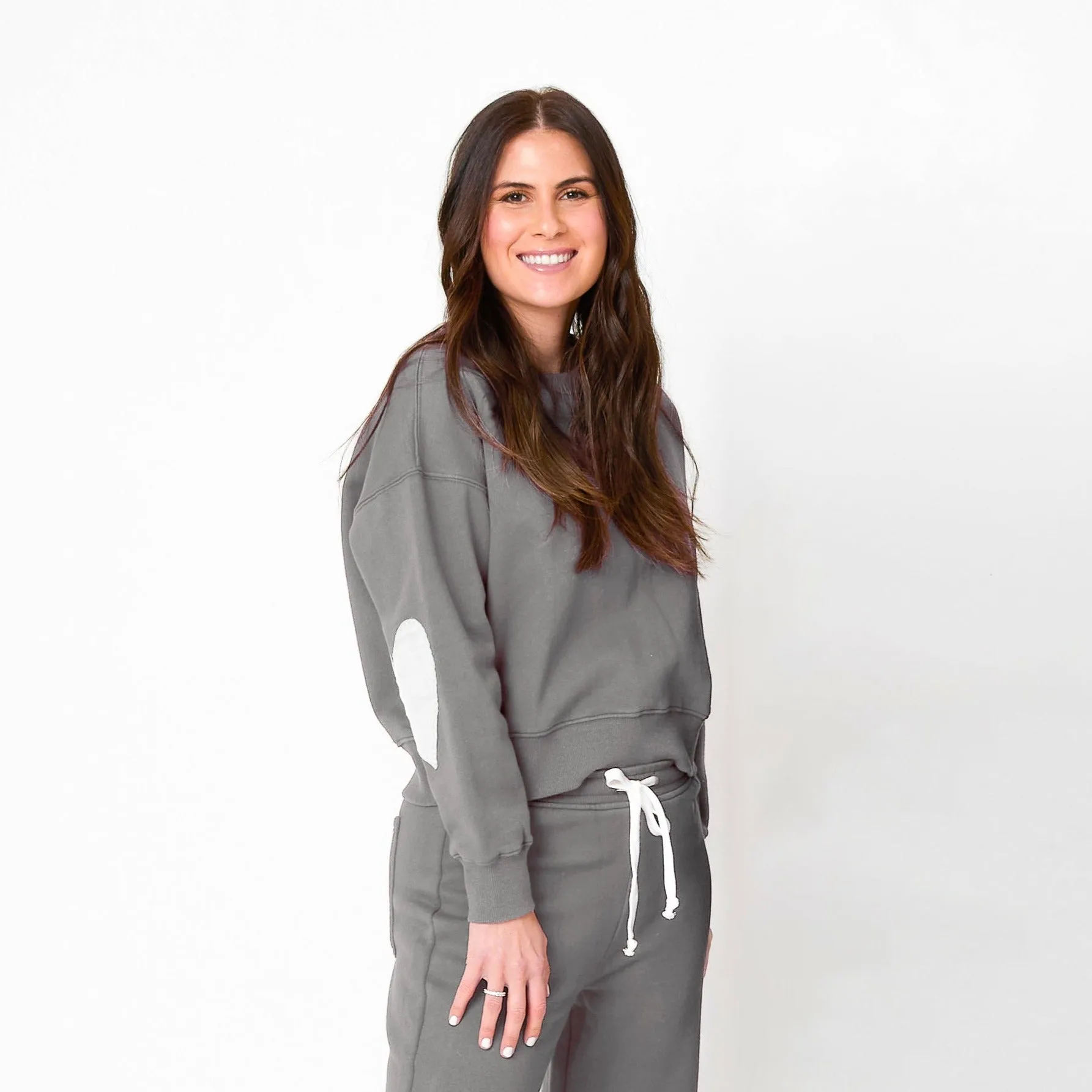 Boyfriend Sweatshirt Heart Patchwork - Kerri Rosenthal