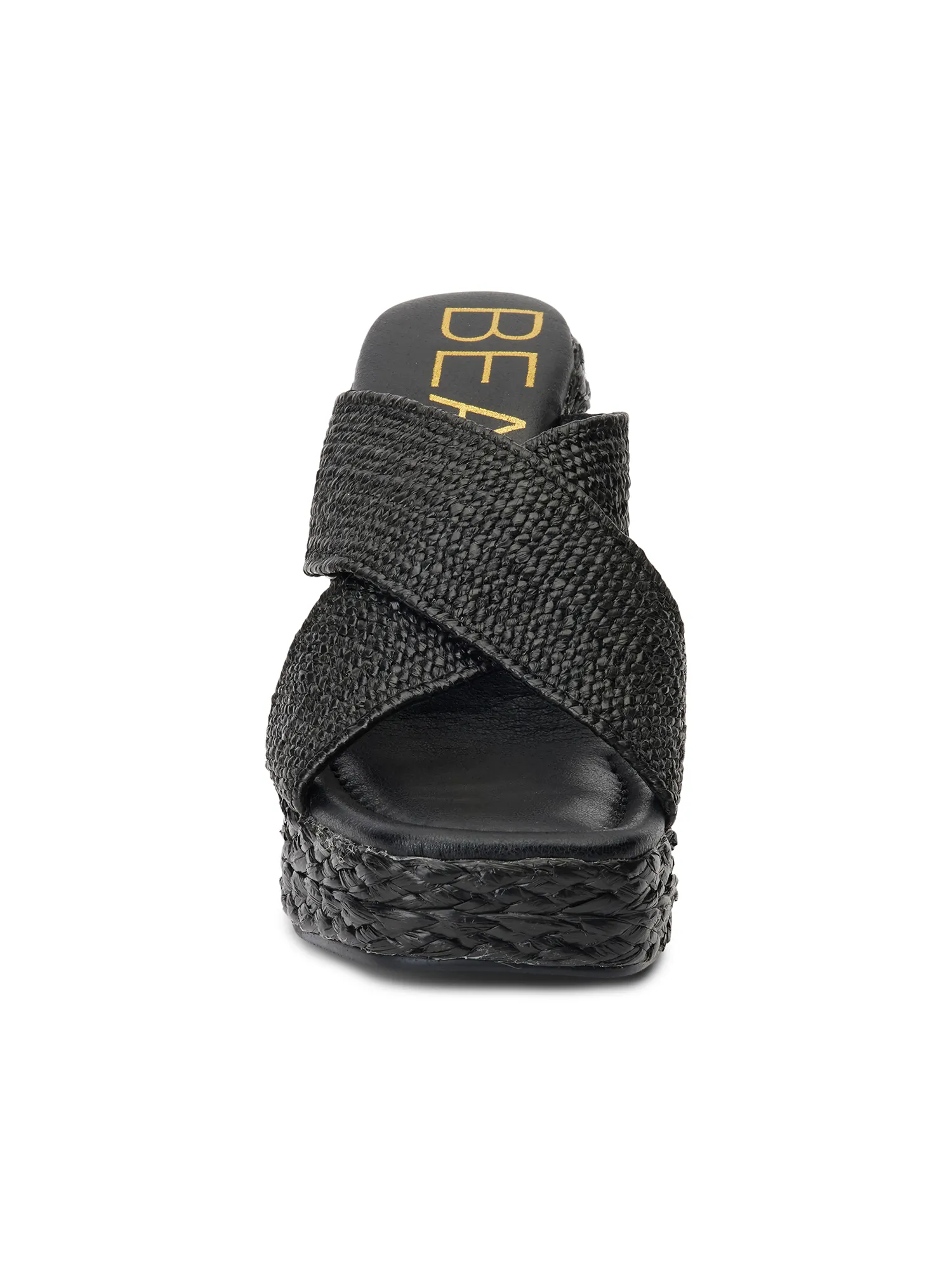 Caravan Raffia Heel in Black