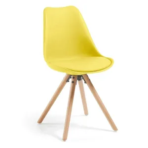 Classic Dining Chair With Cushioned Seat - Yellow