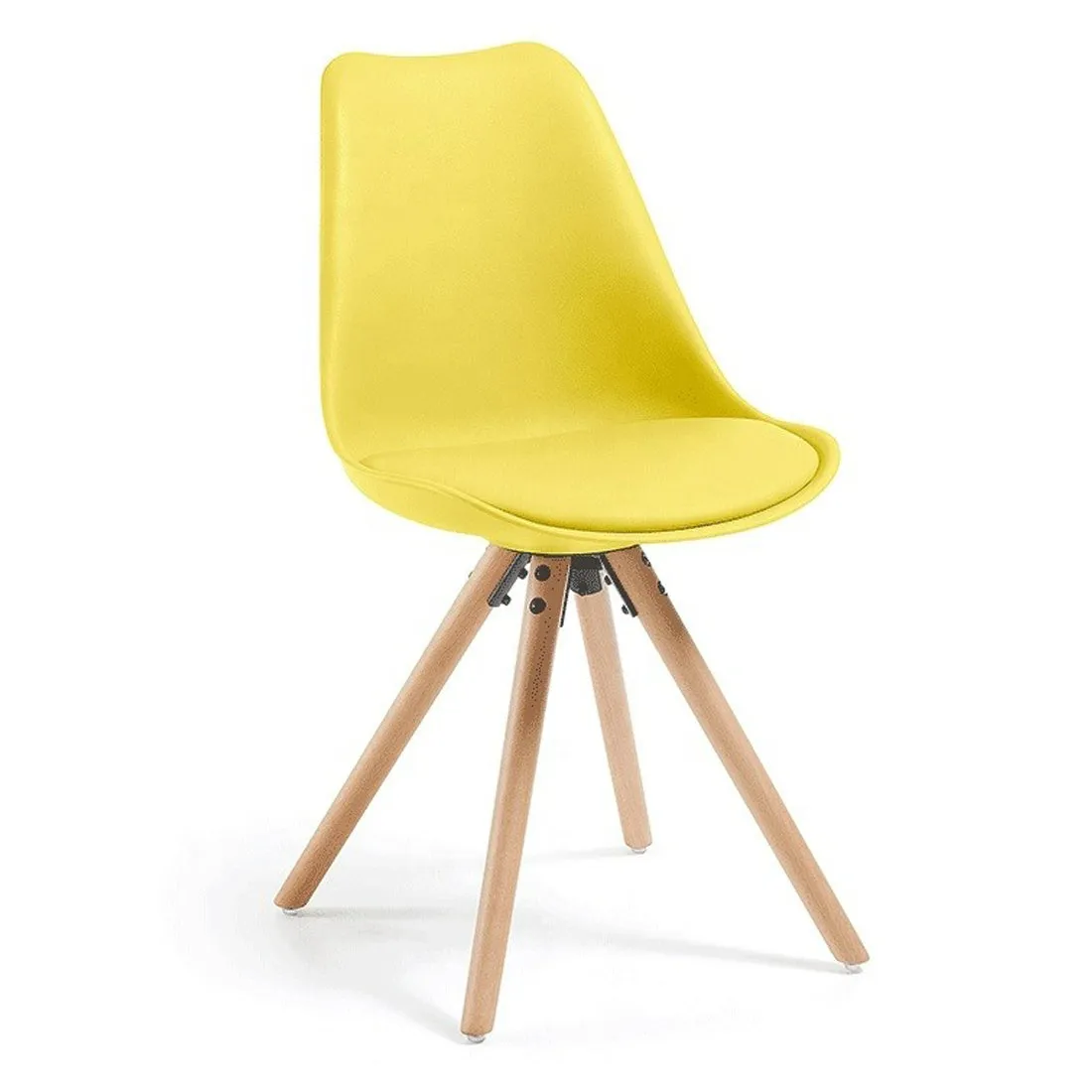 Classic Dining Chair With Cushioned Seat - Yellow