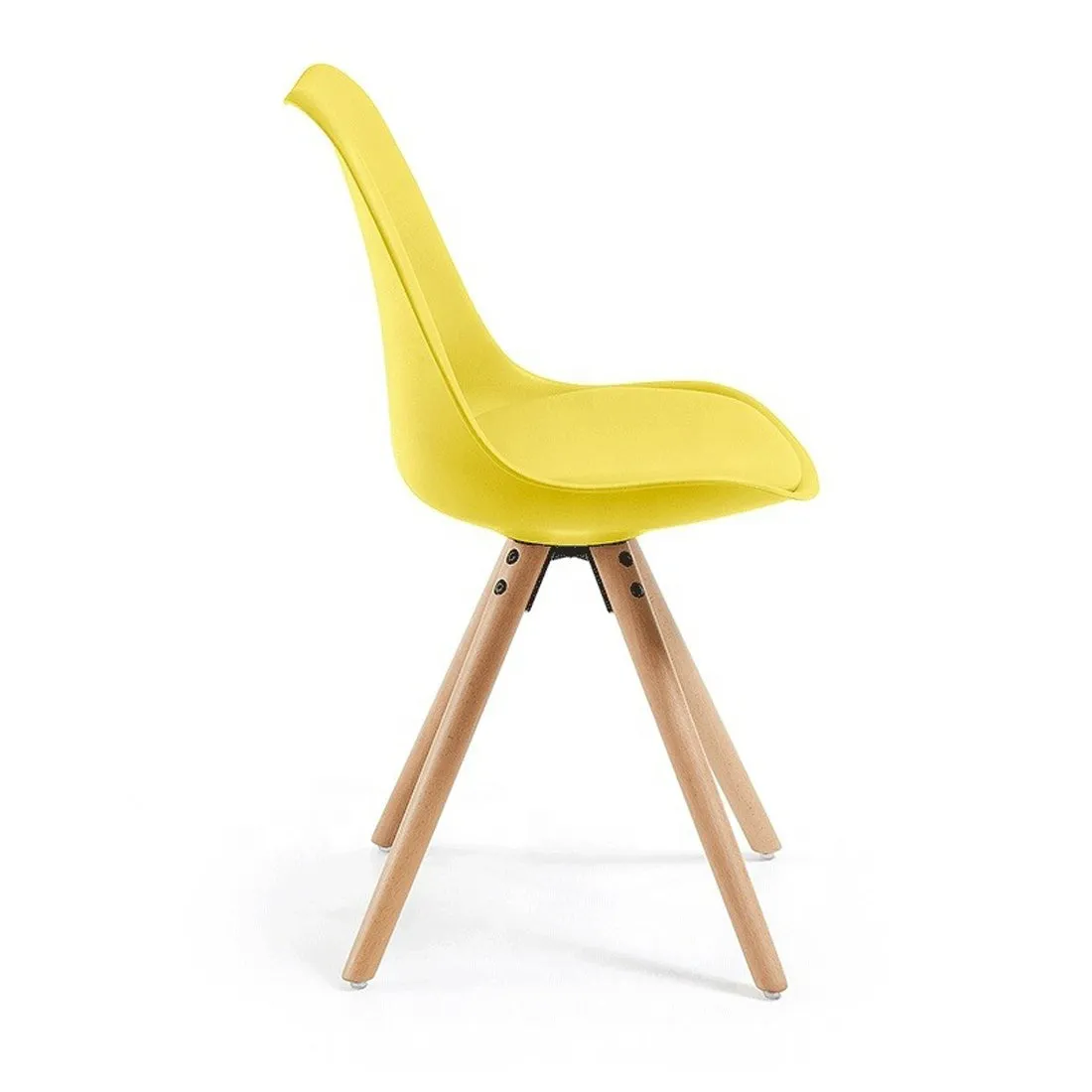 Classic Dining Chair With Cushioned Seat - Yellow