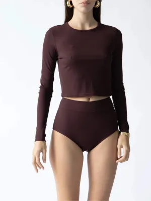 Coco - Crew Neck Rash Guard - Espresso | Espresso