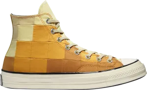 Converse Chuck 70 High Plant Color Patchwork Sneakers - Gravel Egret, Orange