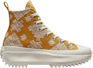 Converse Run Star Hike Platform High Tonal Embroidery Sneakers, Brown