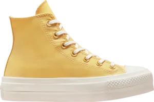 Converse Wmns Chuck Taylor All Star Platform High Hybrid Texture Sneakers - Saturn Gold, Yellow
