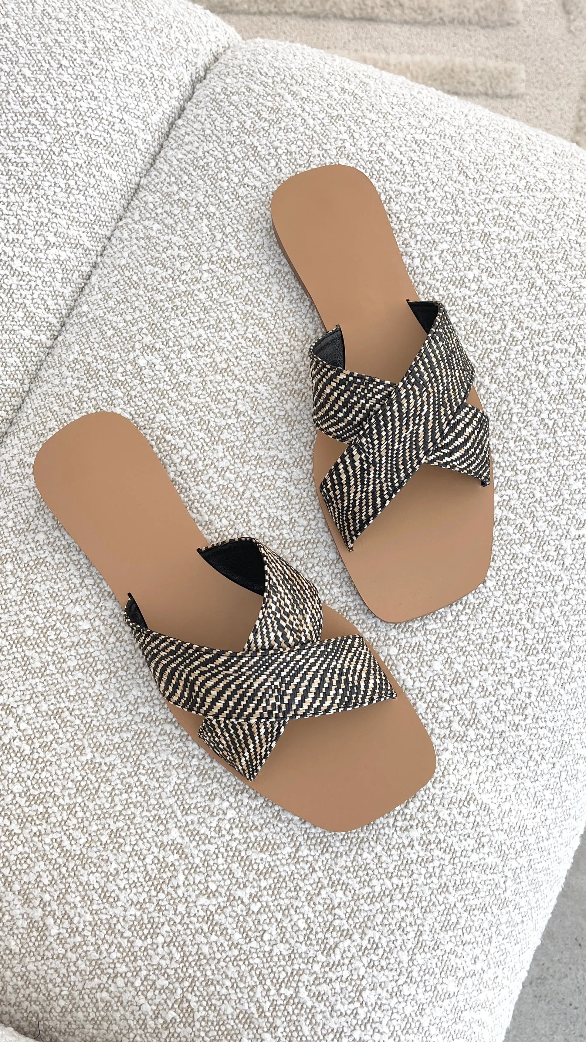 Fitz Slide - Onyx Splice Raffia