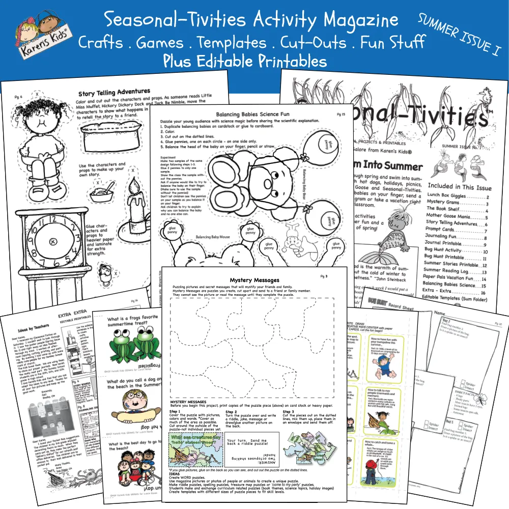 FUN CRAFTS Ready-to-Use Summer Issue I (Karen's Kids Print and Use)