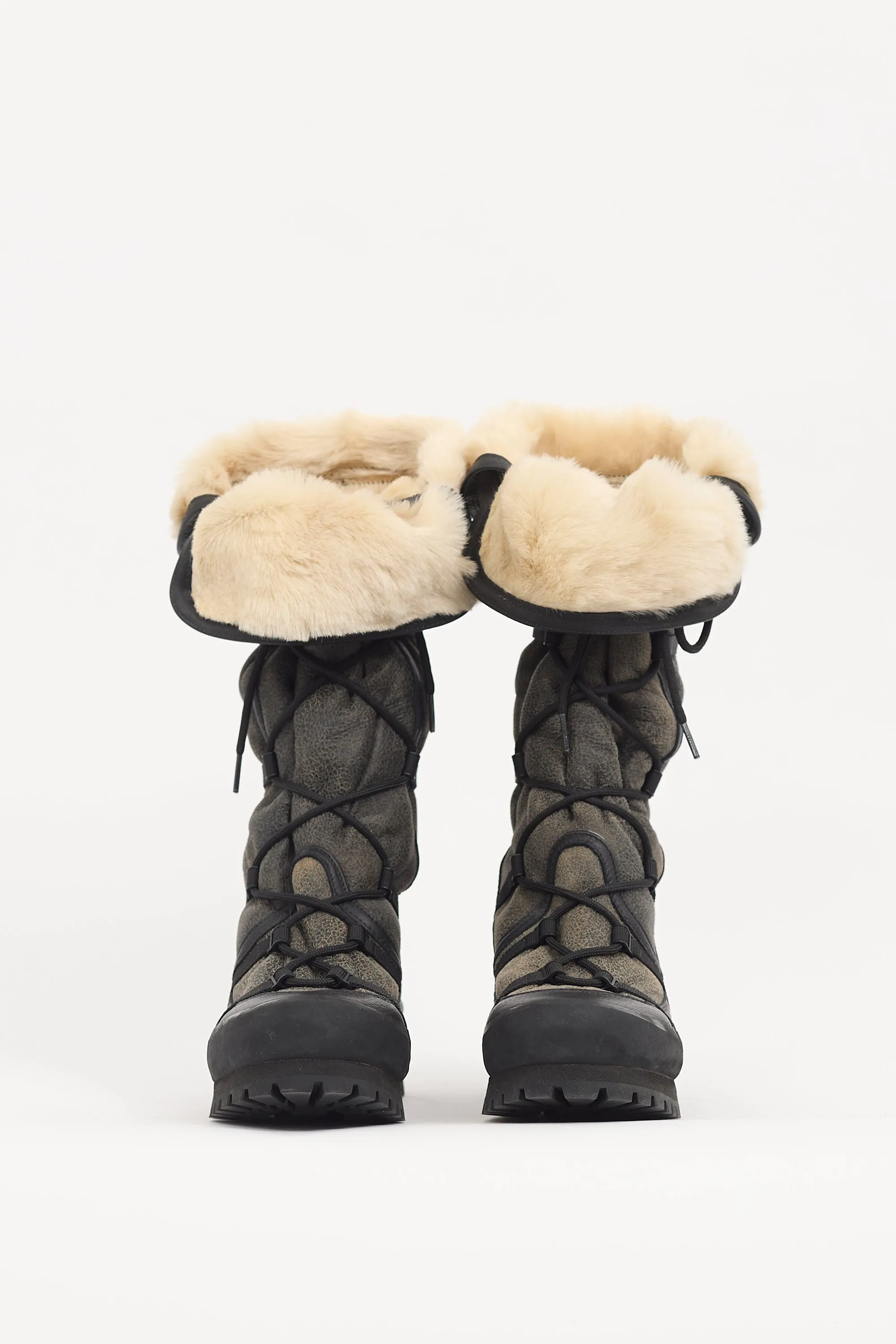 Grey & Black Leather Cryos Boot