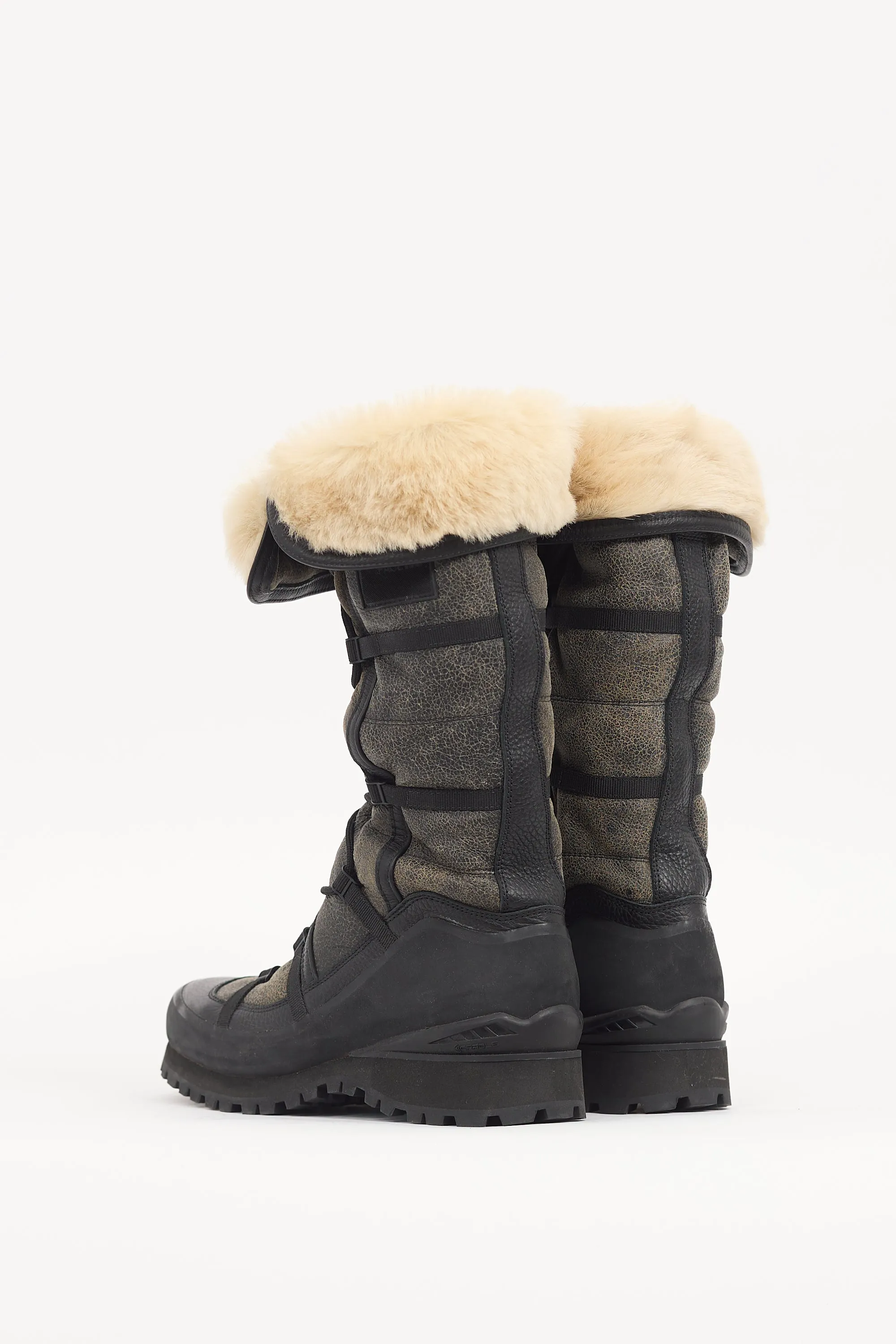 Grey & Black Leather Cryos Boot