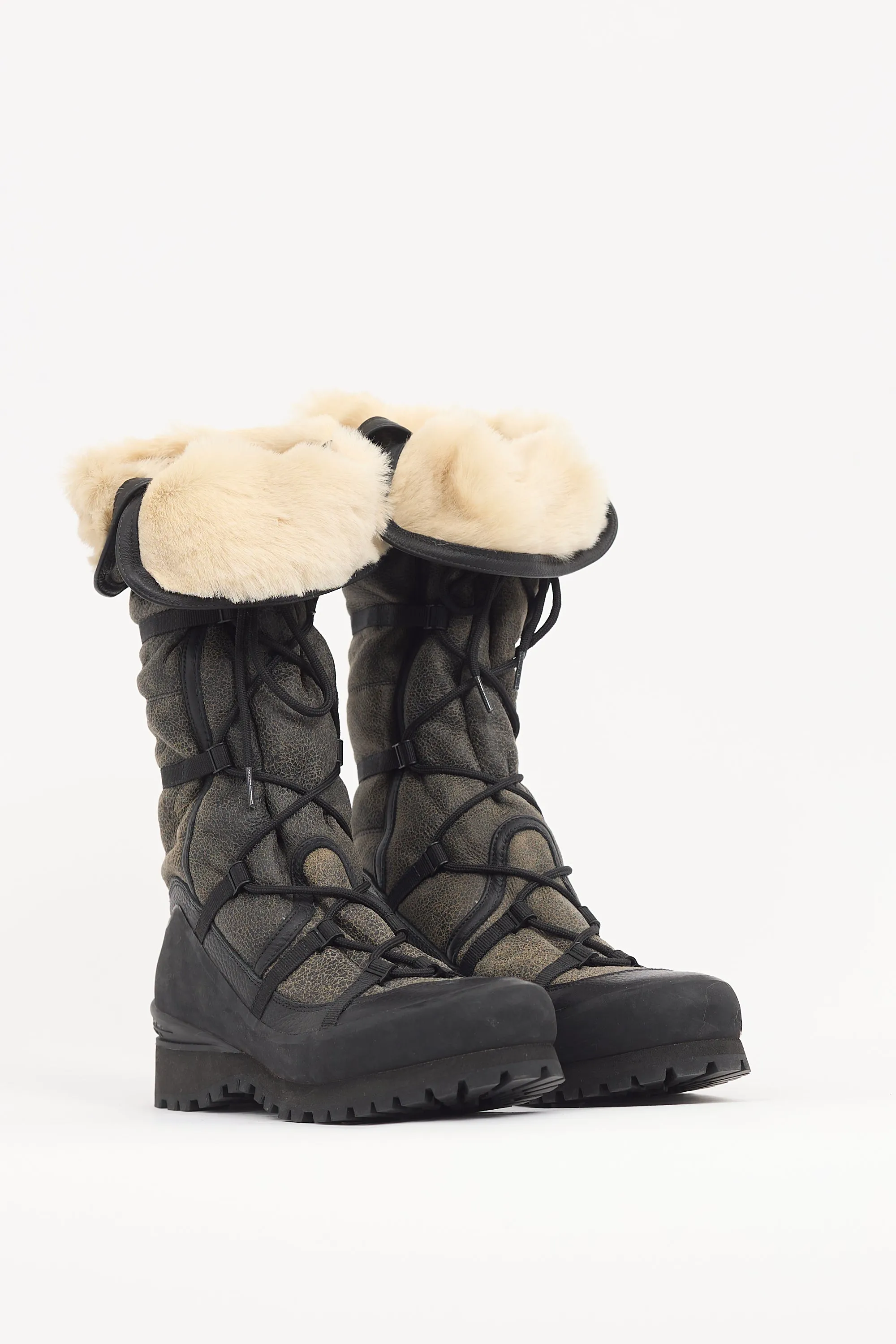 Grey & Black Leather Cryos Boot