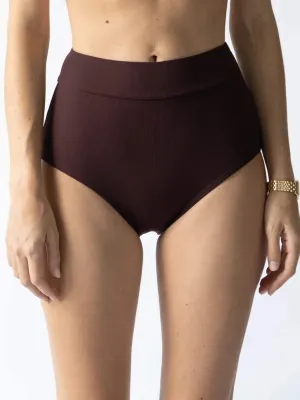 Joana - High Rise Moderate Coverage Swim Bottom | Espresso