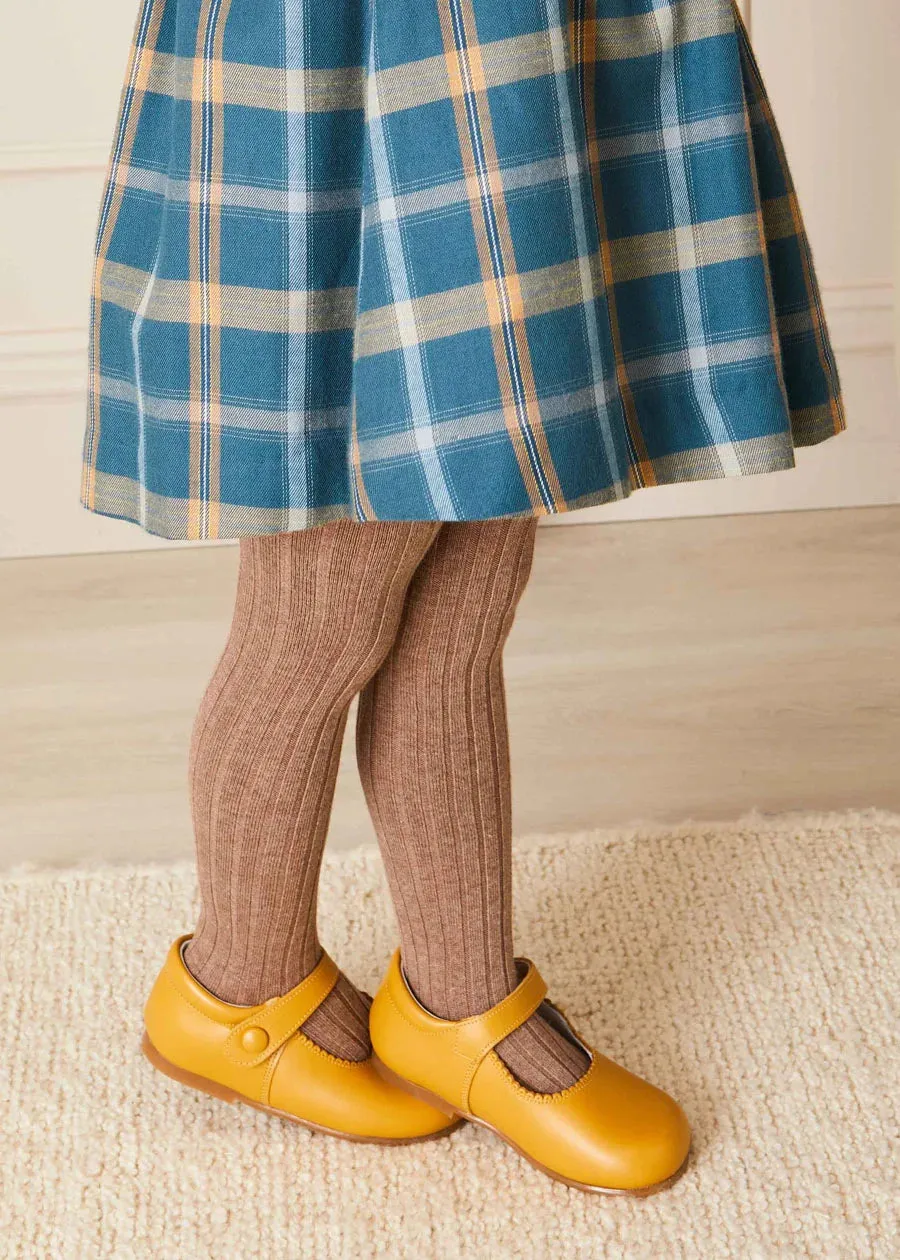 Leather Mary Jane Baby Shoes in Mustard (20-24EU)