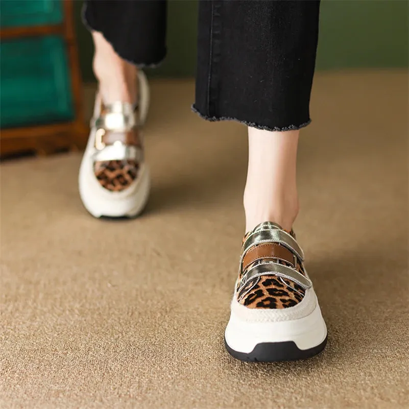 MBCS1149 Women's Casual Shoes - Flats Sneakers - Leopard Pattern