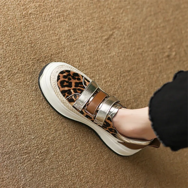 MBCS1149 Women's Casual Shoes - Flats Sneakers - Leopard Pattern