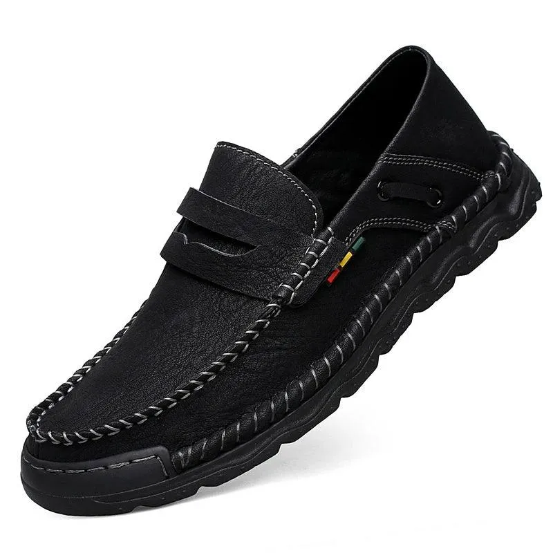 Men's Formal Shoes - Casual Thick-Soled Leather Flat Loafers - TSS198