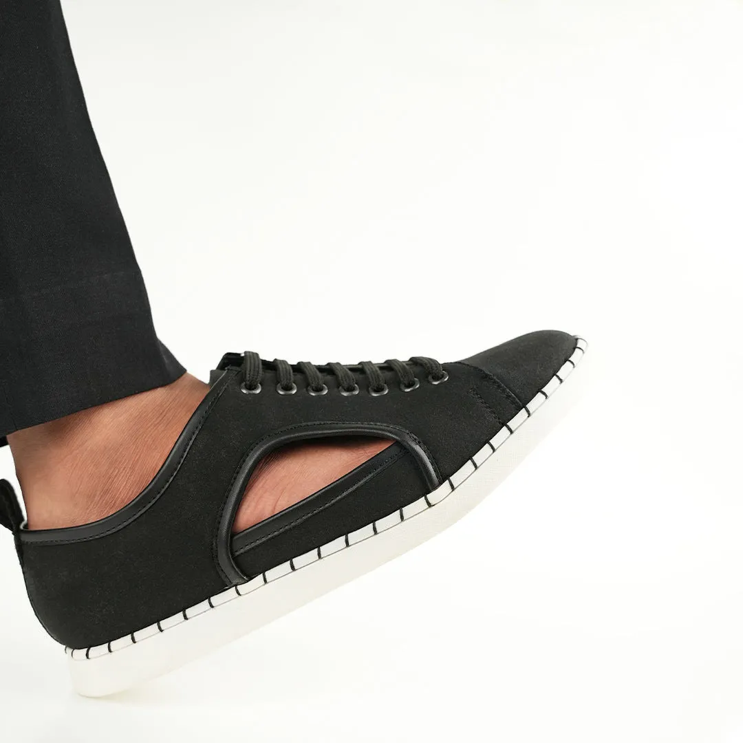 Monkstory Cut-Out Sneakers - Black