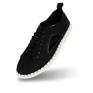 Monkstory Cut-Out Sneakers - Black