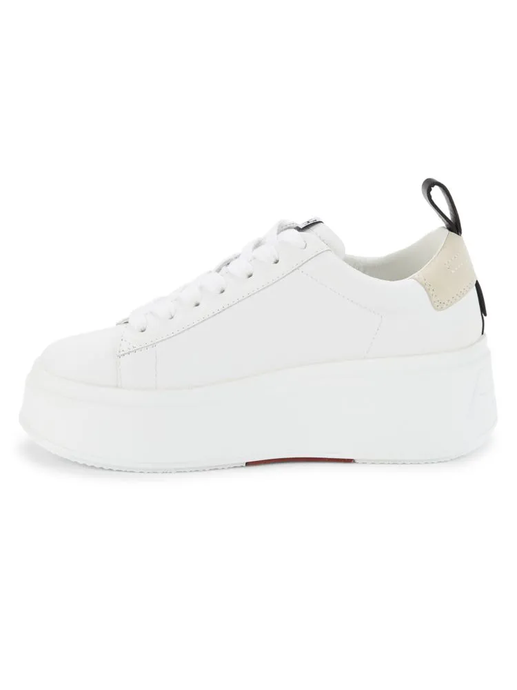 Move Ash Leather Platform Sneakers, White