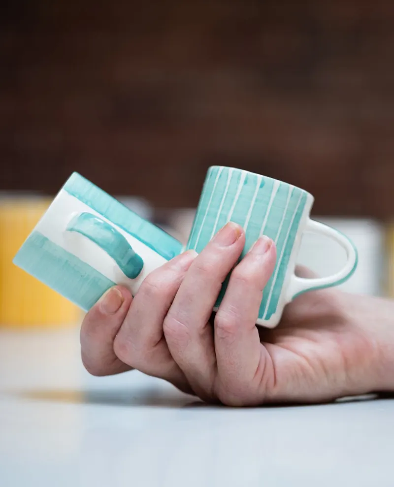 Musango Espresso Stripe Mint Mug