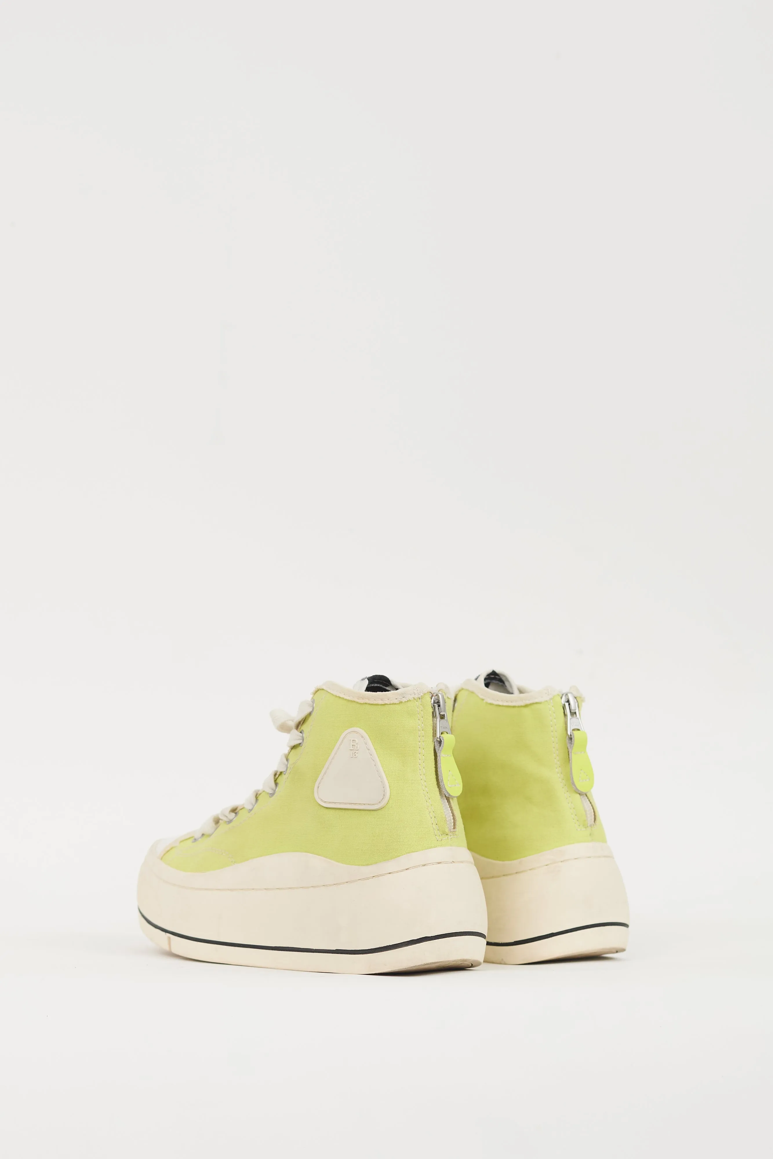 Neon Green & White Kurt Platform Sneaker