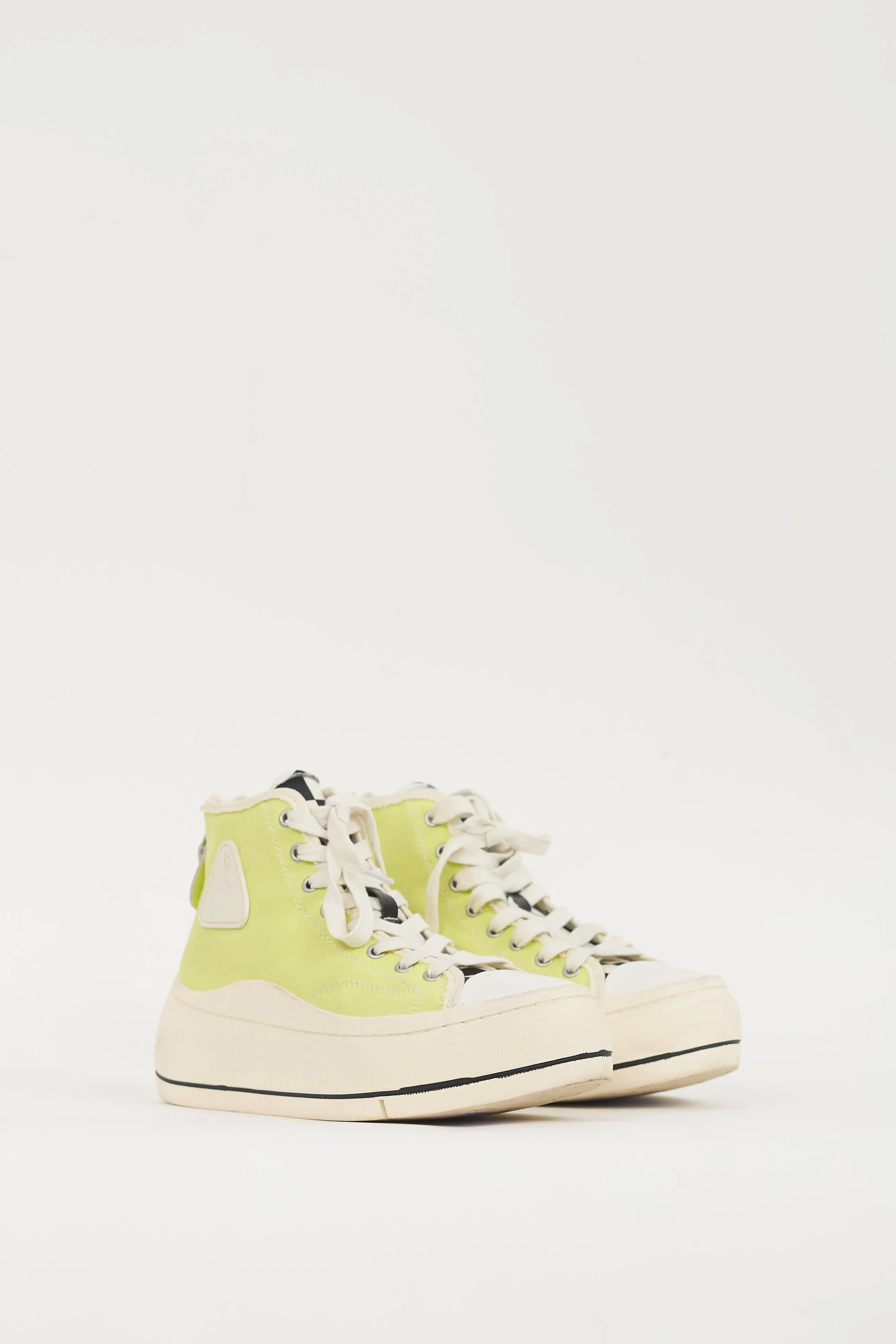Neon Green & White Kurt Platform Sneaker