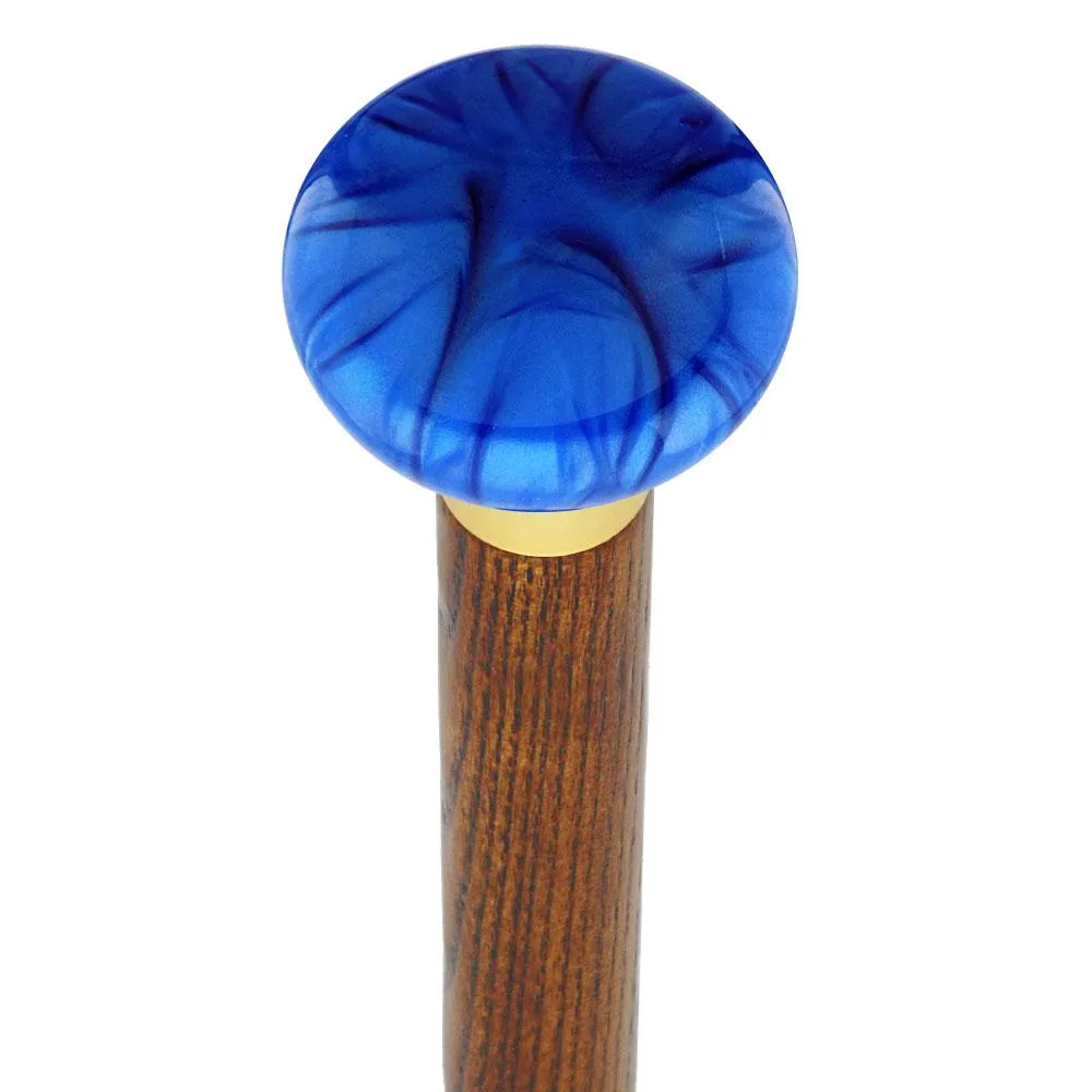 Nostalgia Pearl Blue Flat Top Cane w/ Custom Color Ash Shaft & Collar