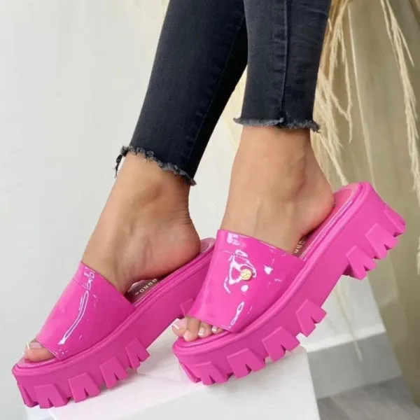 Purpdrank - Blue Casual Daily Patchwork Solid Color Round Comfortable Out Door Wedges Shoes (Heel Height 1.97in)