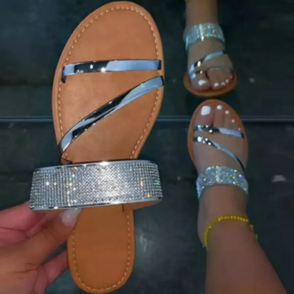 Purpdrank - Gold Fashion Casual Patchwork Rhinestone Round Comfortable Out Door Shoes