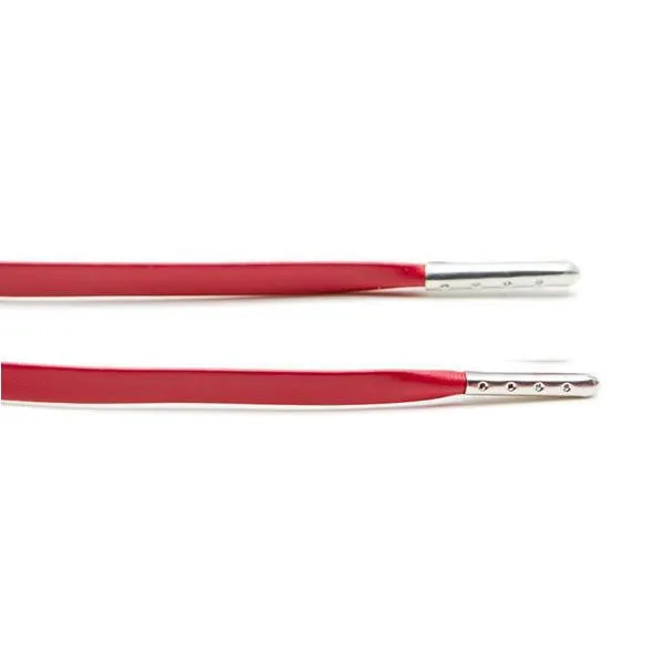 Red Leather Laces - Silver Aglet