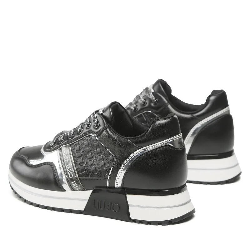 Scarpe Donna LIU JO Sneakers Platform Kiss 03 con Logo Embossed Nero