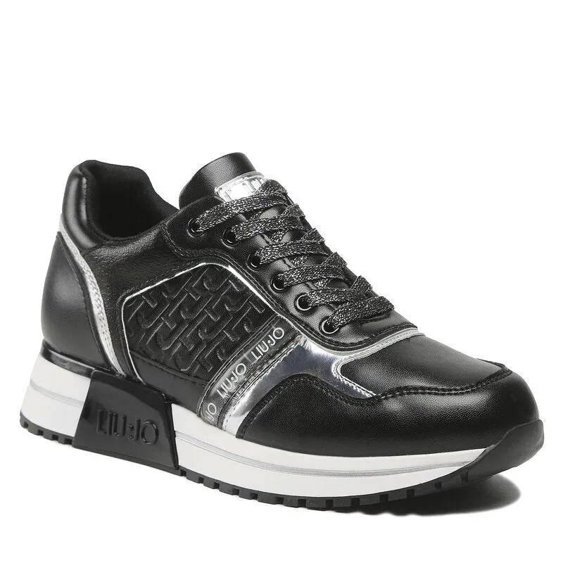 Scarpe Donna LIU JO Sneakers Platform Kiss 03 con Logo Embossed Nero