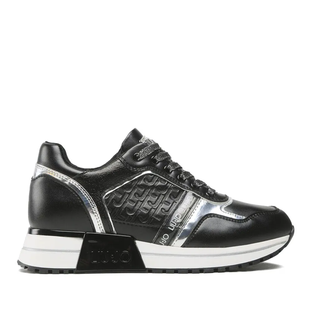 Scarpe Donna LIU JO Sneakers Platform Kiss 03 con Logo Embossed Nero