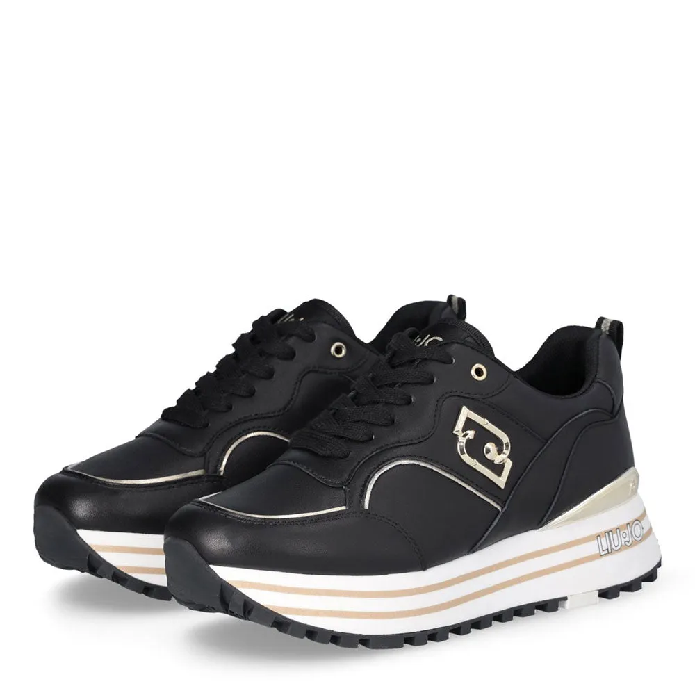 Scarpe Donna LIU JO Sneakers Platform Maxi Wonder 73 in Pelle Nera