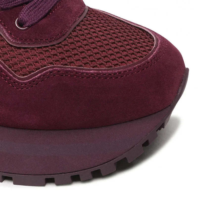Scarpe Donna LIU JO Sneakers Platform Wonder 52 in Mesh e Suede color Amarone